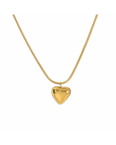 Sweet Simple Style Heart Shape Titanium Steel Plating 18K Gold Plated Pendant Necklace