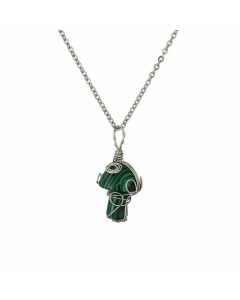 Retro Mushroom Stainless Steel Agate Plating Pendant Necklace