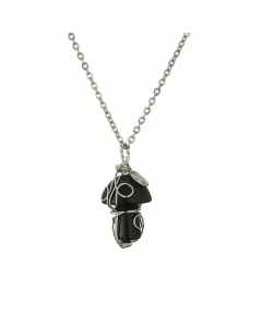 Retro Mushroom Stainless Steel Agate Plating Pendant Necklace