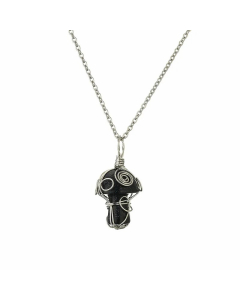 Retro Mushroom Stainless Steel Agate Plating Pendant Necklace