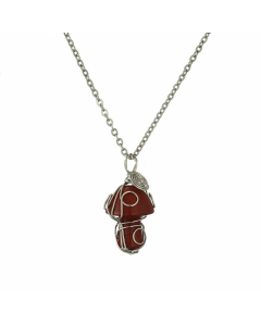 Retro Mushroom Stainless Steel Agate Plating Pendant Necklace