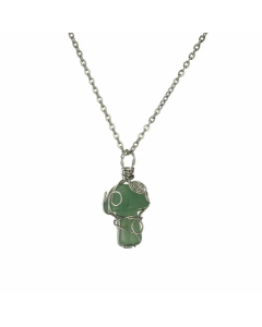 Retro Mushroom Stainless Steel Agate Plating Pendant Necklace