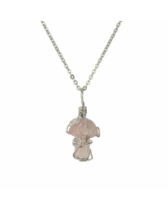 Retro Mushroom Stainless Steel Agate Plating Pendant Necklace