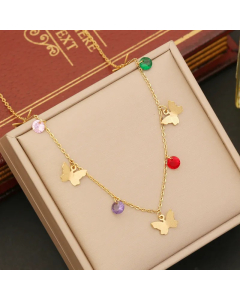 Simple Style Artistic Eye Butterfly Stainless Steel Artificial Crystal Plating Pendant Necklace
