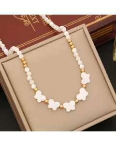 Vacation Star Heart Shape Flower Stainless Steel Shell Beaded Choker