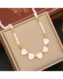 Vacation Star Heart Shape Flower Stainless Steel Shell Beaded Choker
