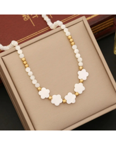 Vacation Star Heart Shape Flower Stainless Steel Shell Beaded Choker