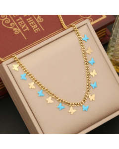 Modern Style Star Moon Heart Shape Stainless Steel Enamel Pendant Necklace