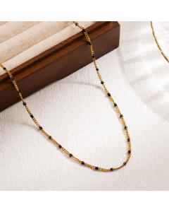 Vacation Round Stainless Steel Enamel 18K Gold Plated Necklace-Gold Color-03