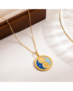Wholesale Stainless Steel Heart Shape Textbook Round Pendant Necklace
