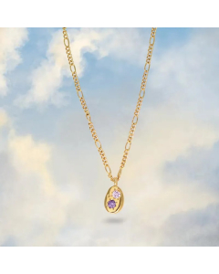 IG Style Elegant Water Droplets Stainless Steel Zircon 18K Gold Plated Pendant Necklace