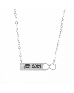Steel Color Trencher Cap Number Stainless Steel Plating Necklace
