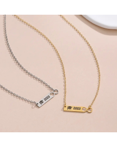 Simple Style Trencher Cap Number Stainless Steel Plating Necklace_colorza_2