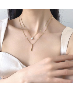 Simple Style Solid Color Titanium Steel Plating 18K Gold Plated Necklace