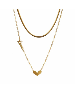 Simple Style Heart Shape Titanium Steel Plating 18K Gold Plated Necklace