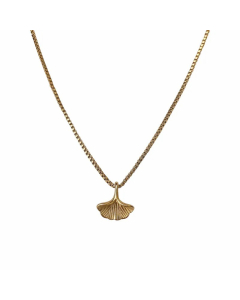 Simple Style Ginkgo Leaf Titanium Steel Plating 18K Gold Plated Pendant Necklace