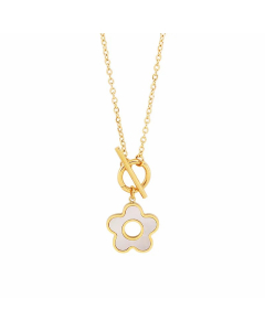 Simple Style Flower Titanium Steel Plating 18K Gold Plated Pendant Necklace