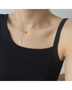 Gold Color Irregular Titanium Steel Plating 18K Gold Plated Necklace