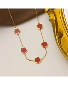 Simple Style Flower Titanium Steel Patchwork Necklace