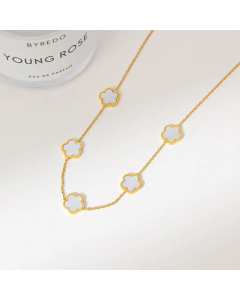 Simple Style Flower Titanium Steel Patchwork Necklace