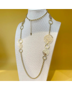 Casual Hip-Hop Streetwear Tree Stainless Steel Plating Hollow Out Gold Plated Long Necklace_colorza_4