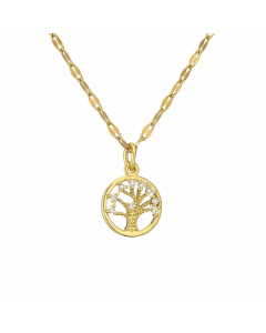 Casual Simple Style Cross Tree Stainless Steel Copper Plating Hollow Out Inlay Zircon Gold Plated Pendant Necklace