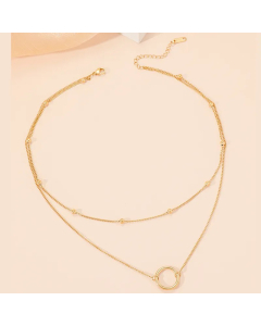 Casual Modern Style Circle Titanium Steel Polishing Plating 18K Gold Plated Layered Necklaces_colorza_1