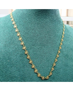 Gold Color Heart Shape Titanium Steel Polishing Plating Hollow Out 18K Gold Plated Necklace