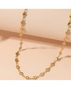 Gold Color Heart Shape Titanium Steel Polishing Plating 18K Gold Plated Necklace