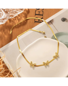 Simple Style Butterfly Titanium Steel Plating Gold Plated Necklace