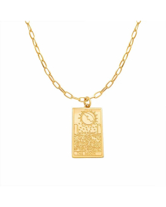 Retro Sun Moon Titanium Steel Plating Pendant Necklace