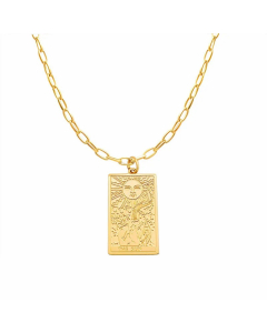 Retro Sun Moon Titanium Steel Plating Pendant Necklace