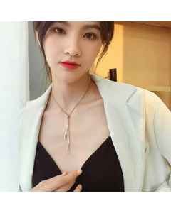 Casual Simple Style Triangle Titanium Steel Tassel Pendant Necklace
