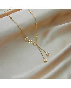 Simple Style Geometric Titanium Steel Plating Inlay Rhinestones Necklace