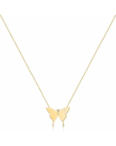 Sweet Simple Style Letter F Butterfly Stainless Steel Plating Necklace
