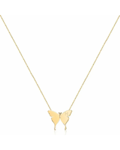 Sweet Simple Style Letter H Butterfly Stainless Steel Plating Necklace