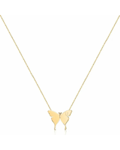 Sweet Simple Style Letter U Butterfly Stainless Steel Plating Necklace