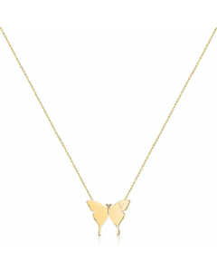 Sweet Simple Style Letter V Butterfly Stainless Steel Plating Necklace