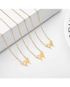 Sweet Simple Style Letter Butterfly Stainless Steel Plating Necklace_colorza_1