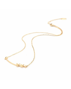 Cute Sweet Butterfly Titanium Steel Plating 18K Gold Plated Necklace