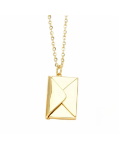 Simple Style Envelope Stainless Steel Copper Plating 18K Gold Plated Pendant Necklace-Gold Color-02