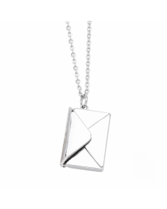 Simple Style Envelope Stainless Steel Copper Plating 18K Gold Plated Pendant Necklace-Steel Color-02