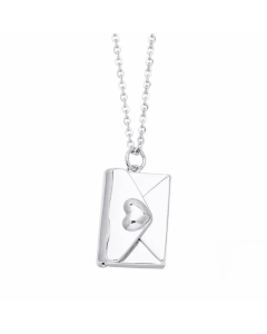 Simple Style Envelope Stainless Steel Copper Plating 18K Gold Plated Pendant Necklace-Steel Color-01