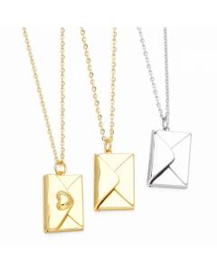Simple Style Envelope Stainless Steel Copper Plating 18K Gold Plated Pendant Necklace_colorza_5