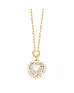 Hip-Hop Modern Style Animal Heart Shape Stainless Steel Copper Plating Inlay Zircon 18K Gold Plated Pendant Necklace