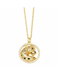 Hip-Hop Modern Style Animal Heart Shape Stainless Steel Copper Plating Inlay Zircon 18K Gold Plated Pendant Necklace