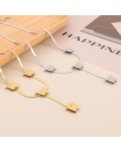Elegant Modern Style Butterfly Stainless Steel Titanium Steel Plating 18K Gold Plated Pendant Necklace_colorza_5