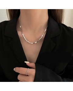IG Style Simple Style Solid Color Titanium Steel Beaded Plating Necklace_colorza_3