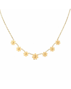 Vintage Style Sweet Daisy Titanium Steel Plating 18K Gold Plated Necklace
