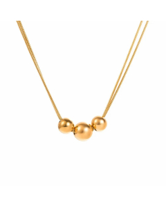 Casual Simple Style Ball Titanium Steel Plating 18K Gold Plated Necklace
